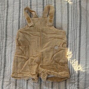 Little Planet Gingham Short Overalls